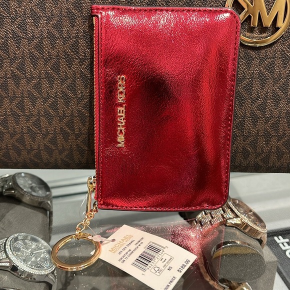 MICHAEL KORS
Jet Set Travel Small Top Zip Coin Pouch With ID
Crimson 
NWT - Picture 3 of 16